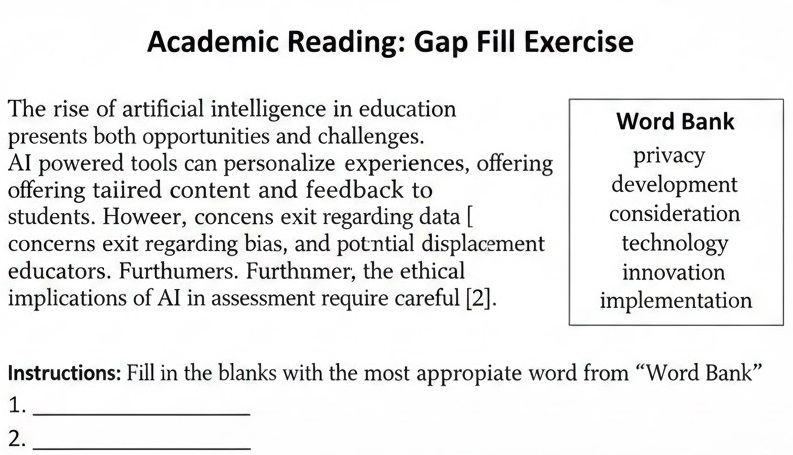 What Are PTE Academic Reading Fill in the Blanks?